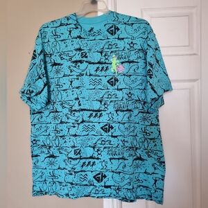 GEcko Hawaii All Over Print Graphic Tee T-shirt 2XL Cotton